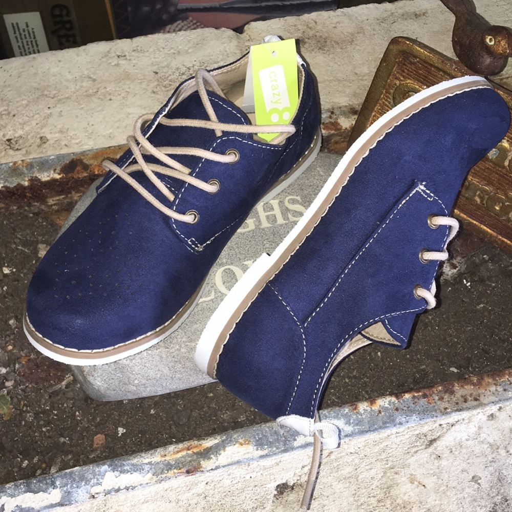 Kids Navy Blue SHOES Lace Up Dress Sneakers size 2